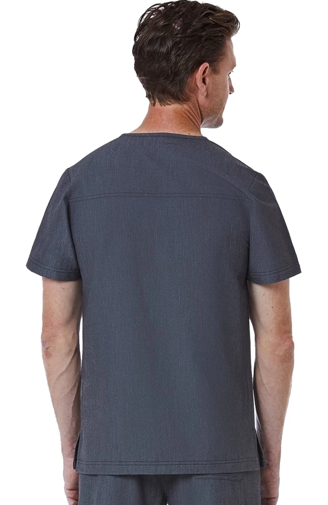 Maevn Uniforms Men's Contrast Piping V-Neck Solid Scrub Top 4 Maevn Uniforms Men's Contrast Piping V-Neck Solid Scrub Top - Image 2