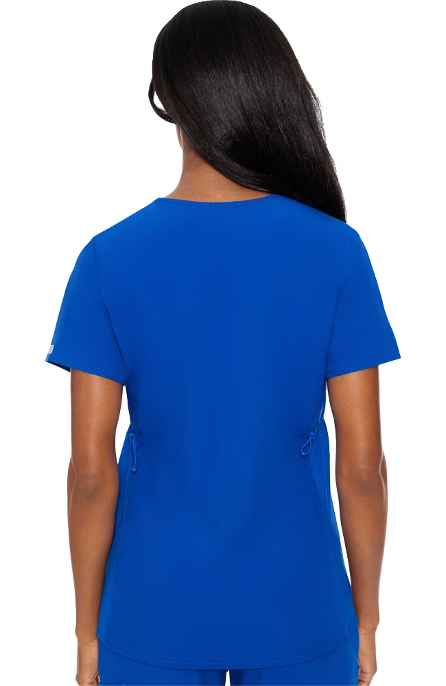 Med Couture Women's Maternity 4 Way Stretch V-Neck Solid Scrub Top 4 Med Couture Women's Maternity 4 Way Stretch V-Neck Solid Scrub Top - Image 2