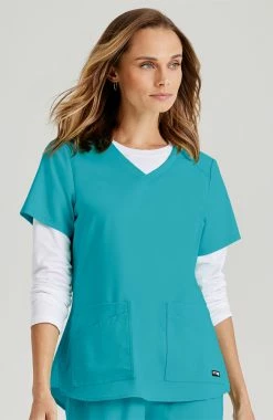 Grey's Anatomy Women's Emma V-Neck Solid Scrub Top -clothings shop 3 bc grs011 650