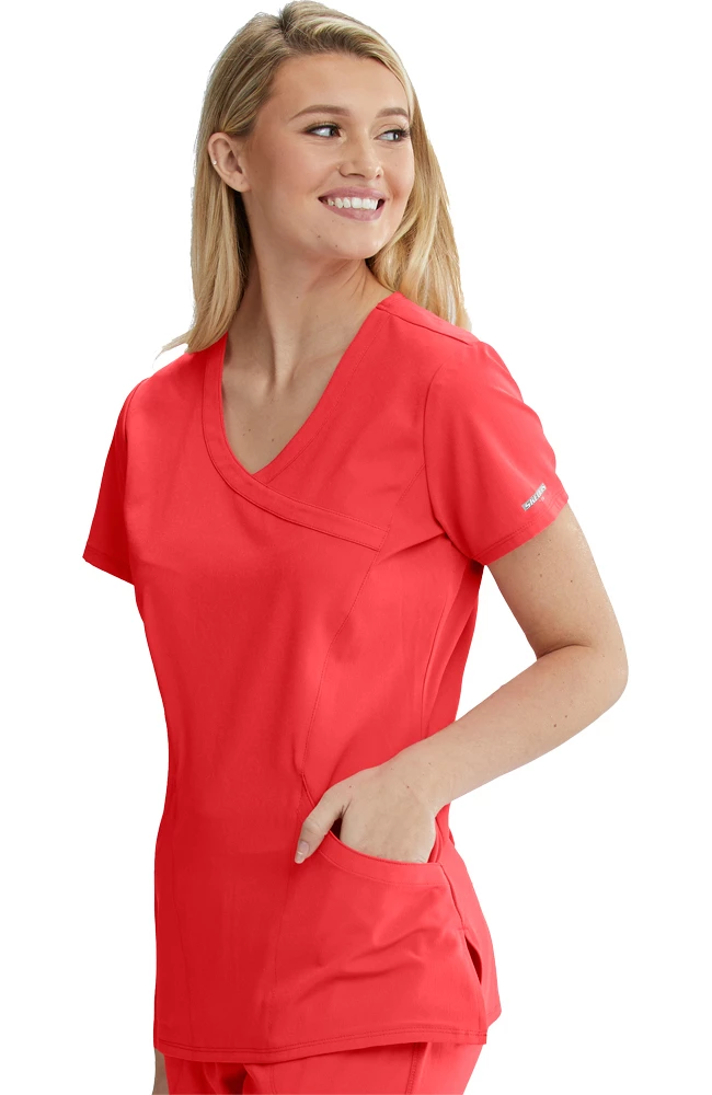 Skechers Women's Reliance Mock Wrap Solid Scrub Top 5 Skechers Women's Reliance Mock Wrap Solid Scrub Top - Image 3