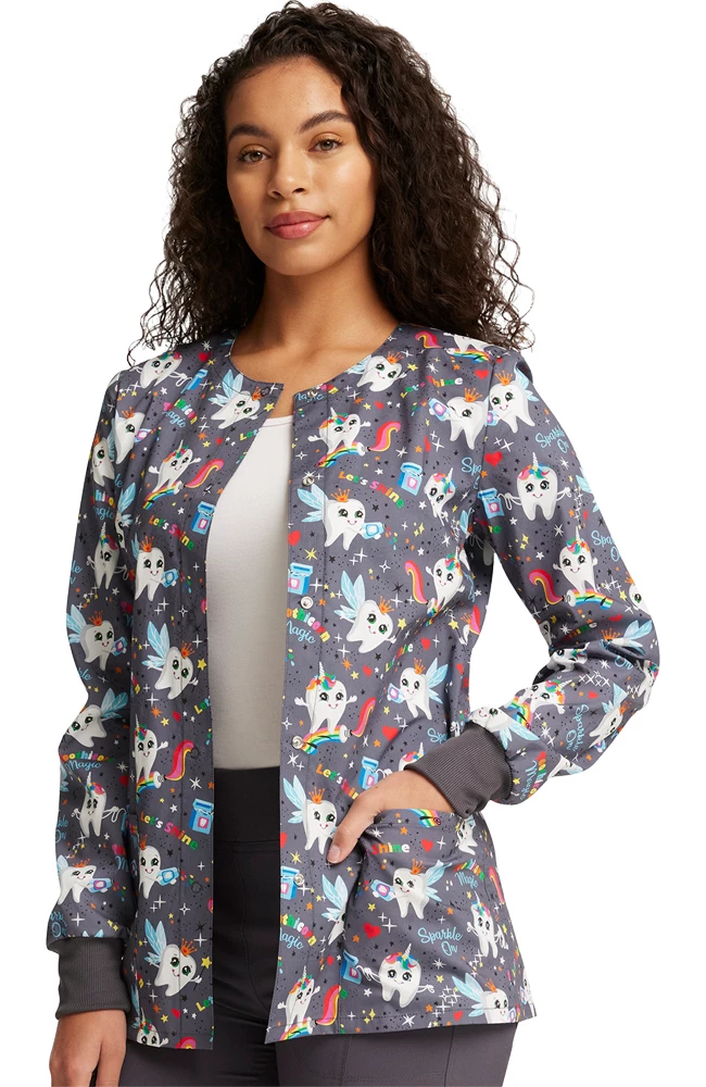 Cherokee Women's Warm Up Toothicorn Magic Print Jacket 5 Cherokee Women's Warm Up Toothicorn Magic Print Jacket - Image 3