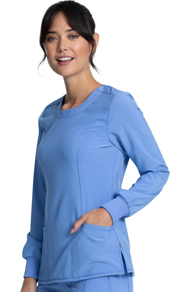 Cherokee Women's Long Sleeve V-Neck Solid Scrub Top 5 Cherokee Women's Long Sleeve V-Neck Solid Scrub Top - Image 3