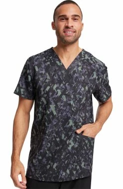 Cherokee Men's Crosstown Texture Print Scrub Top -clothings shop 3 ck ck920 print 650