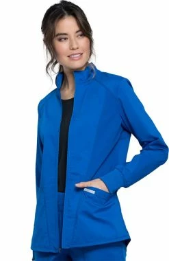 Cherokee Workwear Women's Hi-Low Solid Scrub Jacket -clothings shop 3 ck ww301 650