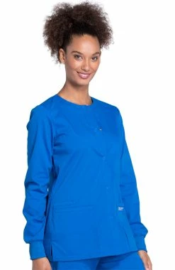 Cherokee Workwear Women's Snap Front Warm-Up Solid Scrub Jacket 9 Cherokee Workwear Women's Snap Front Warm-Up Solid Scrub Jacket -clothings shop 3 ck ww340 650