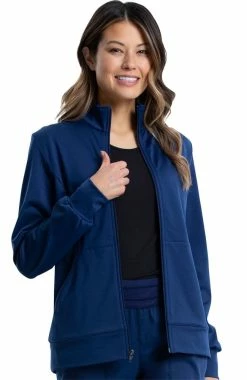 Cherokee Workwear Women's Knit Solid Scrub Jacket -clothings shop 3 ck ww371 650