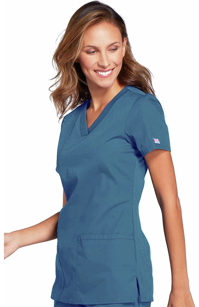 Cherokee Workwear Women's Knit V-Neck Solid Scrub Top 5 Cherokee Workwear Women's Knit V-Neck Solid Scrub Top - Image 3