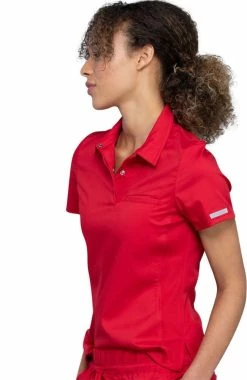 Cherokee Workwear Women's Snap Front Polo Top -clothings shop 3 ck ww698 650