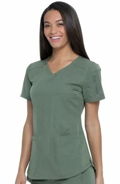 Dickies Women's V-Neck Solid Scrub Top -clothings shop 3 di dk730 650