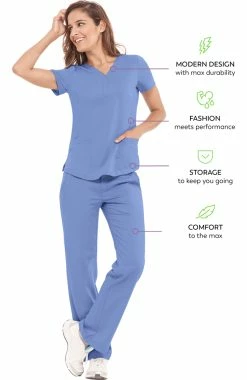 Healing Hands Women's Jane Y-Neck Solid Scrub Top -clothings shop 3 hh 2167 650