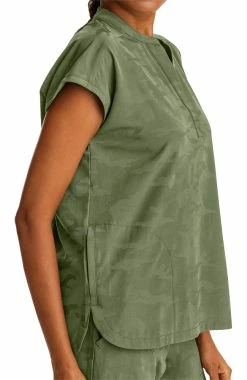 Healing Hands Women's Journey Mandarin Collar Camo Scrub Top -clothings shop 3 hh 2352 650