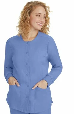 Healing Hands Women's Daisy Snap Warm Up Solid Scrub Jacket -clothings shop 3 hh 5063 650