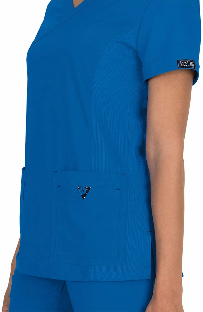 Koi Women's Katie Mock Wrap Solid Scrub Top 5 Koi Women's Katie Mock Wrap Solid Scrub Top - Image 3