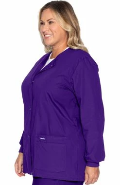 Landau Women's Crew Neck Warm-Up Solid Scrub Jacket 9 Landau Women's Crew Neck Warm-Up Solid Scrub Jacket -clothings shop 3 ln 7525 650