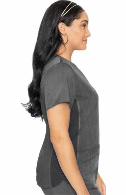 Med Couture Women's Kerri V-Neck Shirttail Solid Scrub Top -clothings shop 3 pe 7459 650