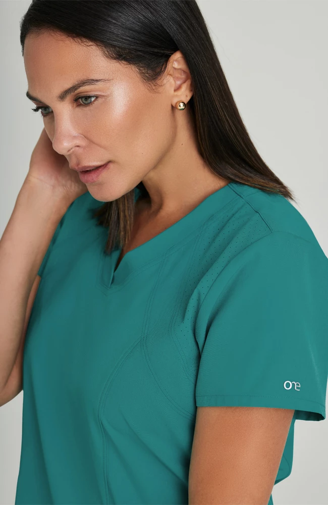 Barco One Women's Racer Solid Scrub Top 6 Barco One Women's Racer Solid Scrub Top - Image 4
