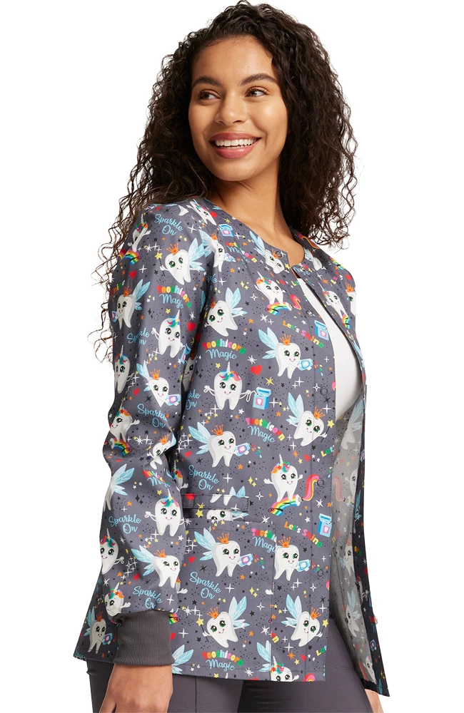 Cherokee Women's Warm Up Toothicorn Magic Print Jacket 6 Cherokee Women's Warm Up Toothicorn Magic Print Jacket - Image 4