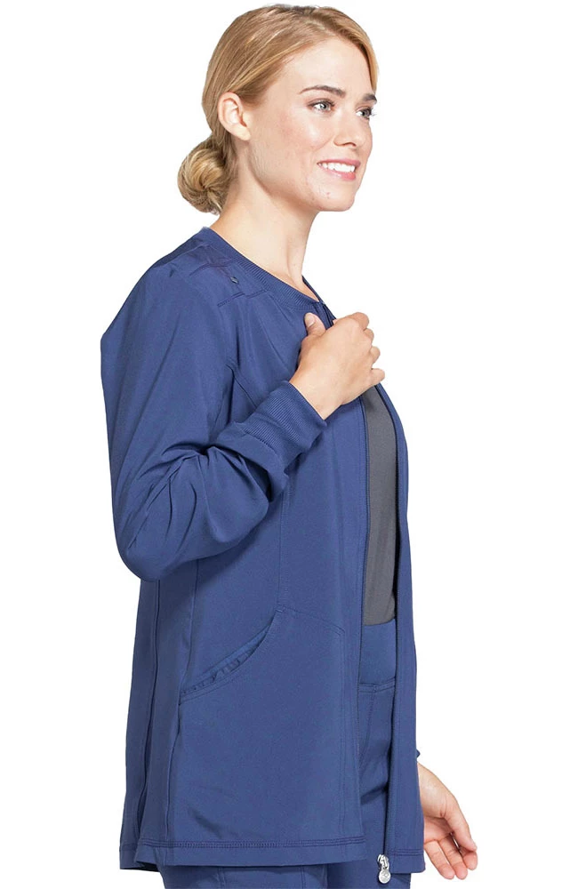 Cherokee Women's Zip Front Warm-Up Solid Scrub Jacket 6 Cherokee Women's Zip Front Warm-Up Solid Scrub Jacket - Image 4