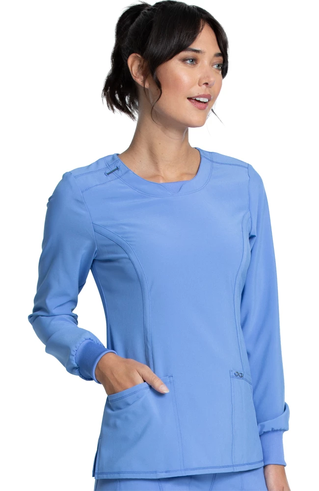 Cherokee Women's Long Sleeve V-Neck Solid Scrub Top 6 Cherokee Women's Long Sleeve V-Neck Solid Scrub Top - Image 4