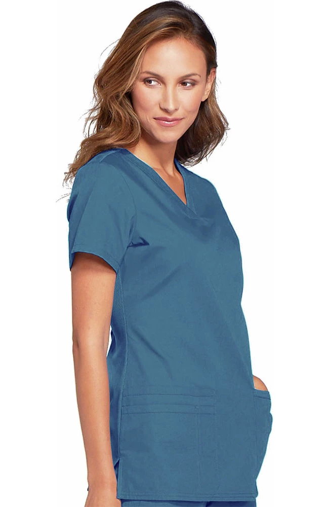 Cherokee Workwear Women's Knit V-Neck Solid Scrub Top 6 Cherokee Workwear Women's Knit V-Neck Solid Scrub Top - Image 4