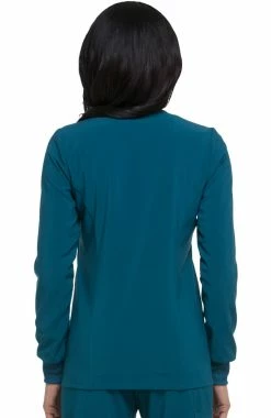 Dickies Women's Snap Front Warm-Up Solid Scrub Jacket -clothings shop 4 di dk305 650