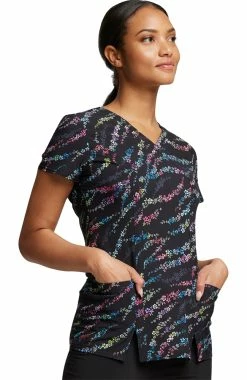 Dickies Women's V-Neck Blooming Wild Print Scrub Top 11 Dickies Women's V-Neck Blooming Wild Print Scrub Top -clothings shop 4 di dk656 print 650