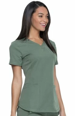 Dickies Women's V-Neck Solid Scrub Top -clothings shop 4 di dk730 650