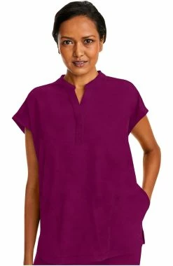 Healing Hands Women's Journey Mandarin Collar Scrub Top -clothings shop 4 hh 2152 650