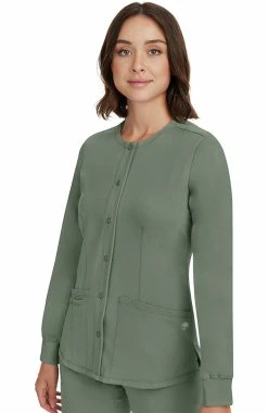 Healing Hands Women's Megan Button Front Solid Scrub Jacket -clothings shop 4 hh 5500 650