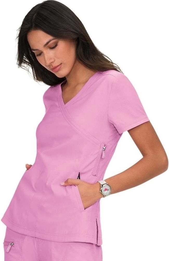Koi Women's Philosophy Mock Wrap Side Zip Solid Scrub Top 6 Koi Women's Philosophy Mock Wrap Side Zip Solid Scrub Top - Image 4