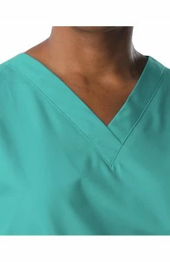 Landau Women's 4-Pocket V-Neck Classic Fit Solid Scrub Top -clothings shop 4 ln 8219 650