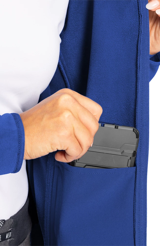 Med Couture Women's Med Tech Zip Front Solid Scrub Jacket 6 Med Couture Women's Med Tech Zip Front Solid Scrub Jacket - Image 4