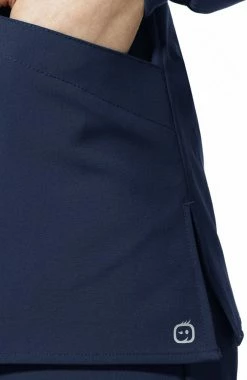 WonderWink Women's Crew Neck Snap Front Solid Scrub Jacket -clothings shop 4 wk 8155 650