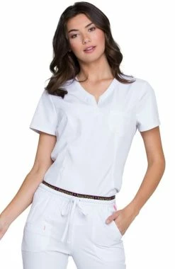 Heartsoul Women's Split Neck Solid Scrub Top -clothings shop 5 ck hs710 650