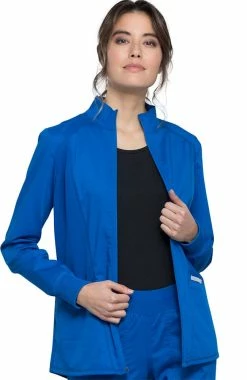 Cherokee Workwear Women's Hi-Low Solid Scrub Jacket -clothings shop 5 ck ww301 650
