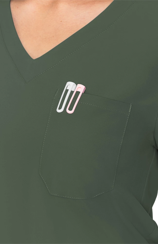 Med Couture Women's One Pocket Tuck-In Scrub Top 7 Med Couture Women's One Pocket Tuck-In Scrub Top - Image 5