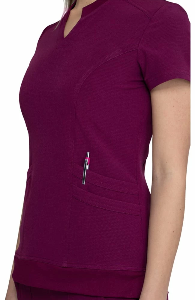 Heartsoul Women's Notched Solid Scrub Top 8 Heartsoul Women's Notched Solid Scrub Top - Image 6