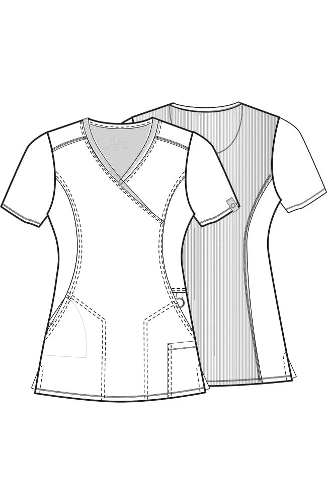 Cherokee Women's Mock Wrap Solid Scrub Top & Tapered Jogger Scrub Pant Set 9 Cherokee Women's Mock Wrap Solid Scrub Top & Tapered Jogger Scrub Pant Set - Image 7