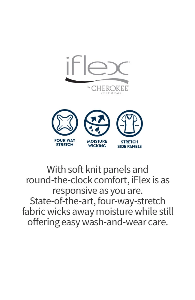 Cherokee Women's V-Neck Knit Back Solid Scrub Top & Knit Waistband Pull On Scrub P 6 Cherokee Women's V-Neck Knit Back Solid Scrub Top & Knit Waistband Pull On Scrub P - Image 4