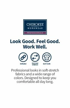 Cherokee Workwear Women's Maternity Mock Wrap Soft Knit Panel Solid Scrub Top -clothings shop 7 ck ww685 650